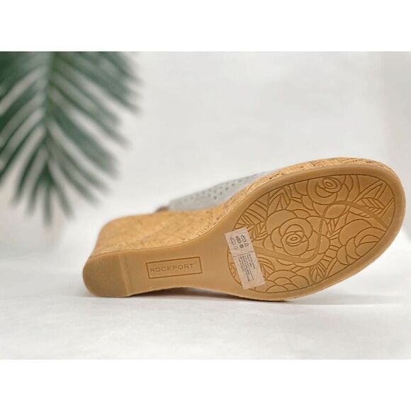 Rockport Women's Briah Perf Sling Wedge Sandals - Beige 10M - Picture 5 of 13